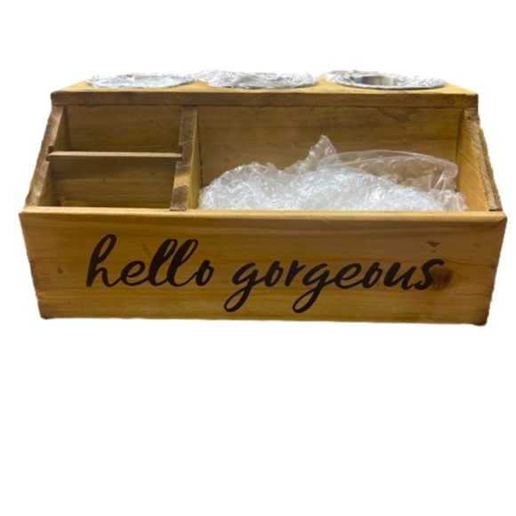 Other - New Wood Hair & Makeup Tool Caddy